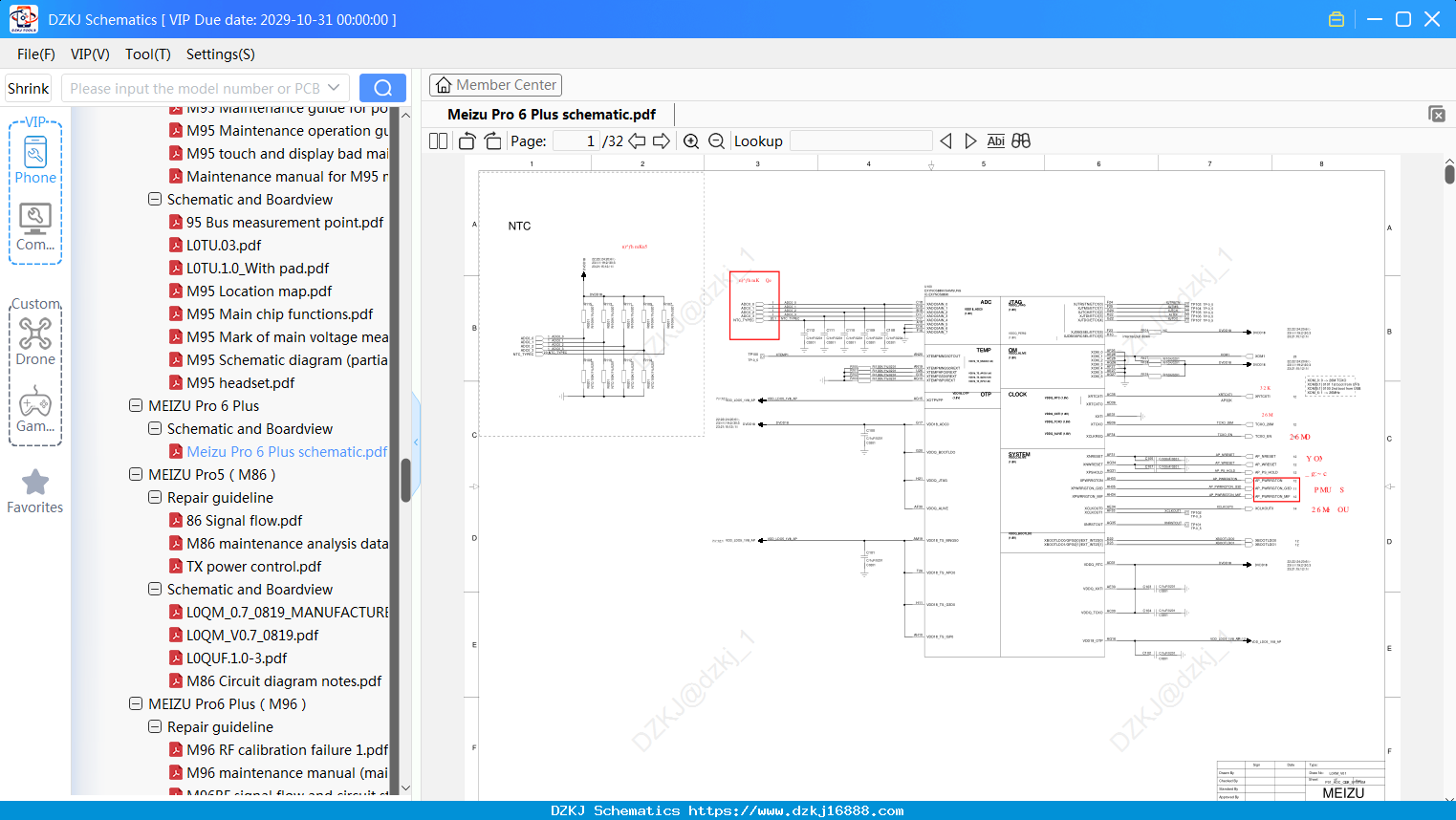 Meizu Pro 6 Plus Schematic